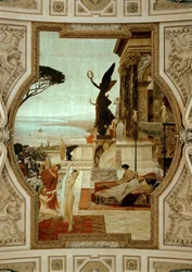 Burgtheater in Wenen, trappenhuis (links): Antiek theater in Taormina