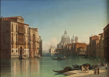 Uitzicht op Canal Grande in Venetië, 1860