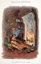 Fabels van La Fontaine: De aap en de kat, naar Gustave Doré