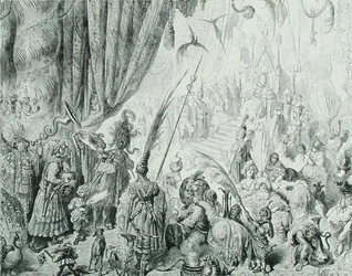 Het hof van de koning van Serendib, c.1868