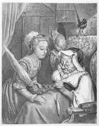 De Prinses en Fee Spite, gegraveerd door Stephane Pannemaker (1847-1930) 1861