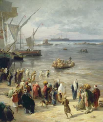 Jaffa, rekrutering van Turkse soldaten in Palestina (detail)