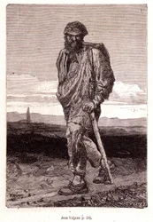 Jean Valjean - in „Les Misérables“ van Victor Hugo, illustratie door Brion, editie Hetzel en Lacroix