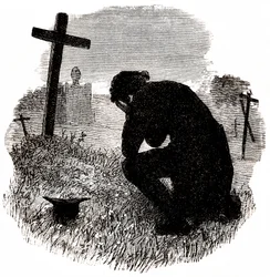 Rouw (voor Les Miserables van Victor Hugo) (gravure, eind 19e eeuw)