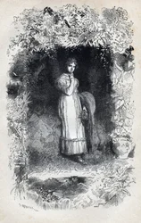 Portret van Fantine verliefd op Tholomyes - Illustratie door Gustave Brion (1824-1877) voor 