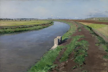 Frans:  Bord de canal, près de Naples Oevers van een kanaal, bij Napels