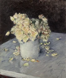 Gele rozen in een vaas