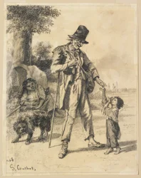 Aalmoes van een bedelaar in Ornans