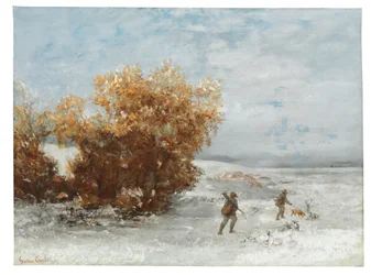 Jagers in de sneeuw, 1866