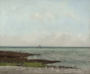 Wasvrouwen bij eb, Étretat, 1866 of 1869