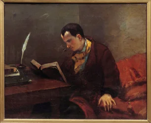 Portret van de dichter Charles Baudelaire (1821-1867) (schilderij door Gustave Courbet (1819-1877)) 1847 Montpellier musee Fabre