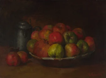 Stilleven met appels en een granaatappel, 1871-1872
