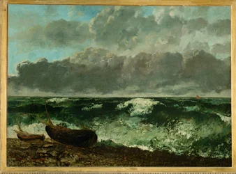 Stormachtige zee (schilderij op doek)