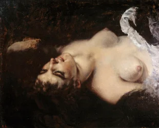 Studie voor de vrouw met de papegaai