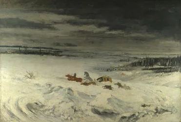 De diligence in de sneeuw, 1860