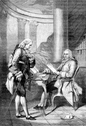 Anne Robert Jacques Turgot ontvangt een aanbevelingsbrief