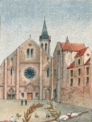 Uitzicht op de Abdij St Genevieve in Parijs