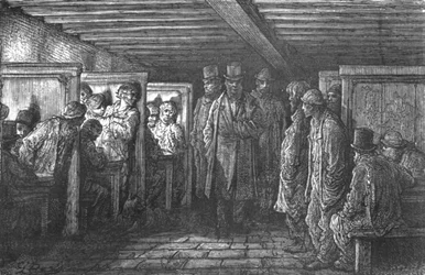 Een koffiehuis in Whitechapel, 1872