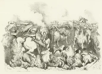 Een charge van lichte cavalerie tijdens de regering van Lodewijk XIV