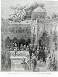 Hun hele leven werd niet geleid door wetten, statuten of regels, maar volgens hun wil en vrije wil, naar Gargantua (1534) door François Rabelais (1483 - 1553). Gegraveerd door Gustave Doré (1832-1883).