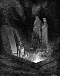 Dante en Vergilius kijken in de hel, 1863