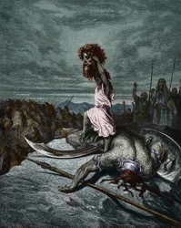 David met het hoofd van Goliath