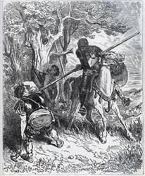 Don Quichot kiest partij voor de jonge knecht - 