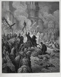 Intocht van de Kruisvaarders in Constantinopel tijdens de Vierde Kruistocht door Gustave Doré