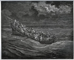 Ontsnapping van Zoraide met de gevangene in de boot vol ontsnappers van Algiers naar Spanje - uit 