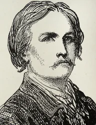 Gustave Doré - 1832-73 Franse kunstenaar en boekillustrator gravure naar een zelfportret schets