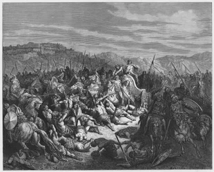 Gustave Dore Bijbel: Slachting van de Syriërs door de kinderen van Israël