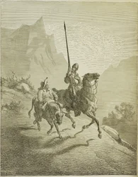 Illustratie bij het boek Don Quichot de la Mancha door M. de Cervantes, 1863