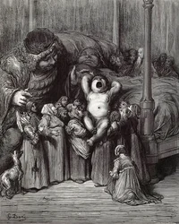 Illustratie bij het boek Gargantua en Pantagruel van Rabelais, 1854