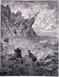 Ik steek de zeeën over... plaat X - Illustratie door Gustave Doré, voor 