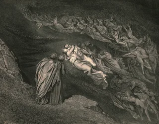 Liefde bracht ons tot één dood: Caina wacht de ziel, die ons leven splitste, c1890