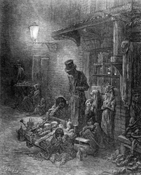 Off Billingsgate, uitzicht op Harrow Alley, uit 