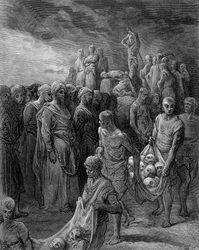 Richard, gebruikmakend van represailles, liet de gevangenen executeren - gravure door Gustave Doré
