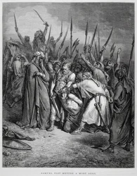 Samuel doodt Agag, Illustratie uit de Dore Bijbel