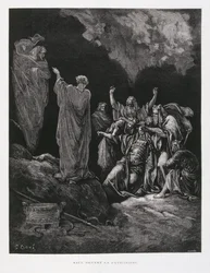 Saul en de heks van Endor, Illustratie uit de Dore Bijbel