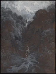 Sir Lancelot nadert het kasteel van Astolat