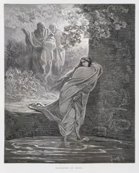 Susanna in bad (Dan. 13:1-26), Illustratie uit de Dore Bijbel