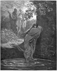 Suzanne in het bad: illustratie door Gustave Doré (1832-1883) voor de Bijbel