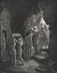 De begrafenis van Sarah, illustratie uit Dore