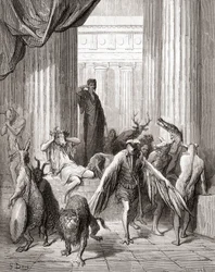 De Metgezellen van Ulysses, uit een late 19e-eeuwse editie van Fables de La Fontaine