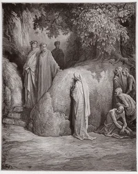 De goddelijke komedie, Purgatorio, Zang 23: Dante herkent de schim van Forese onder de gulzigaards - van Dante Alighieri (1265-1321) - Illustratie van Gustave Doré (1832-1883)