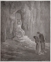 De goddelijke komedie, Purgatorio, canto 9: Dante en Vergilius bij de poorten van het Vagevuur - door Dante Alighieri (1265-1321) - Illustratie door Gustave Doré (1832-1883)