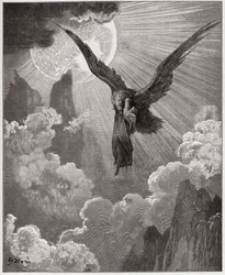 De goddelijke komedie, Purgatorio, Zang 9: Dante wordt in een droom door een arend weggevoerd - van Dante Alighieri (1265-1321) - Illustratie van Gustave Doré (1832-1883)