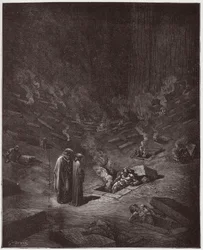 Inferno, Canto 9: De brandende grafkamers van de ketters (Illustratie door Gustave Doré)