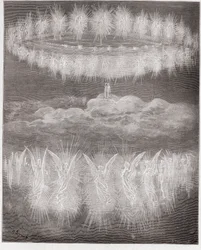 De Goddelijke Komedie, Paradiso, Zang 12: De kringen van verheerlijkt zielen in de zon - door Dante Alighieri (1265-1321) - Illustratie door Gustave Doré (1832-1883)