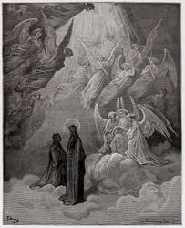 De Goddelijke Komedie (La Divina Commedia, La Divine Comédie), Paradiso, zang 20: de lichtende zielen zingen - van Dante Alighieri (1265-1321) - Illustratie van Gustave Doré (1832-1883)